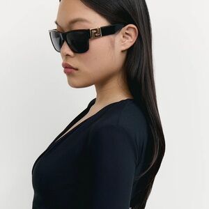 Versace Black Sunglasses with Gold Detail
